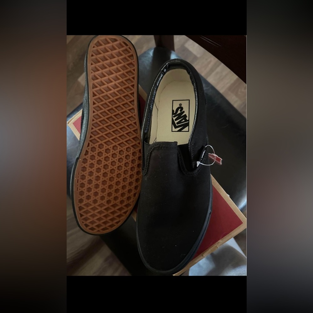Vans black slip on shoes brand new in box